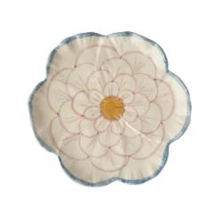 Rice Teller Keramik Blume handbemalt Blue