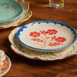 Rice Teller Keramik handbemalt Vintage Flower 15 cm