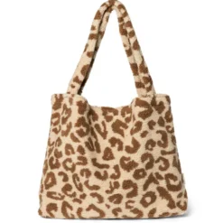 Studio Noos Tasche Ecru Leopard Teddy mom-bag