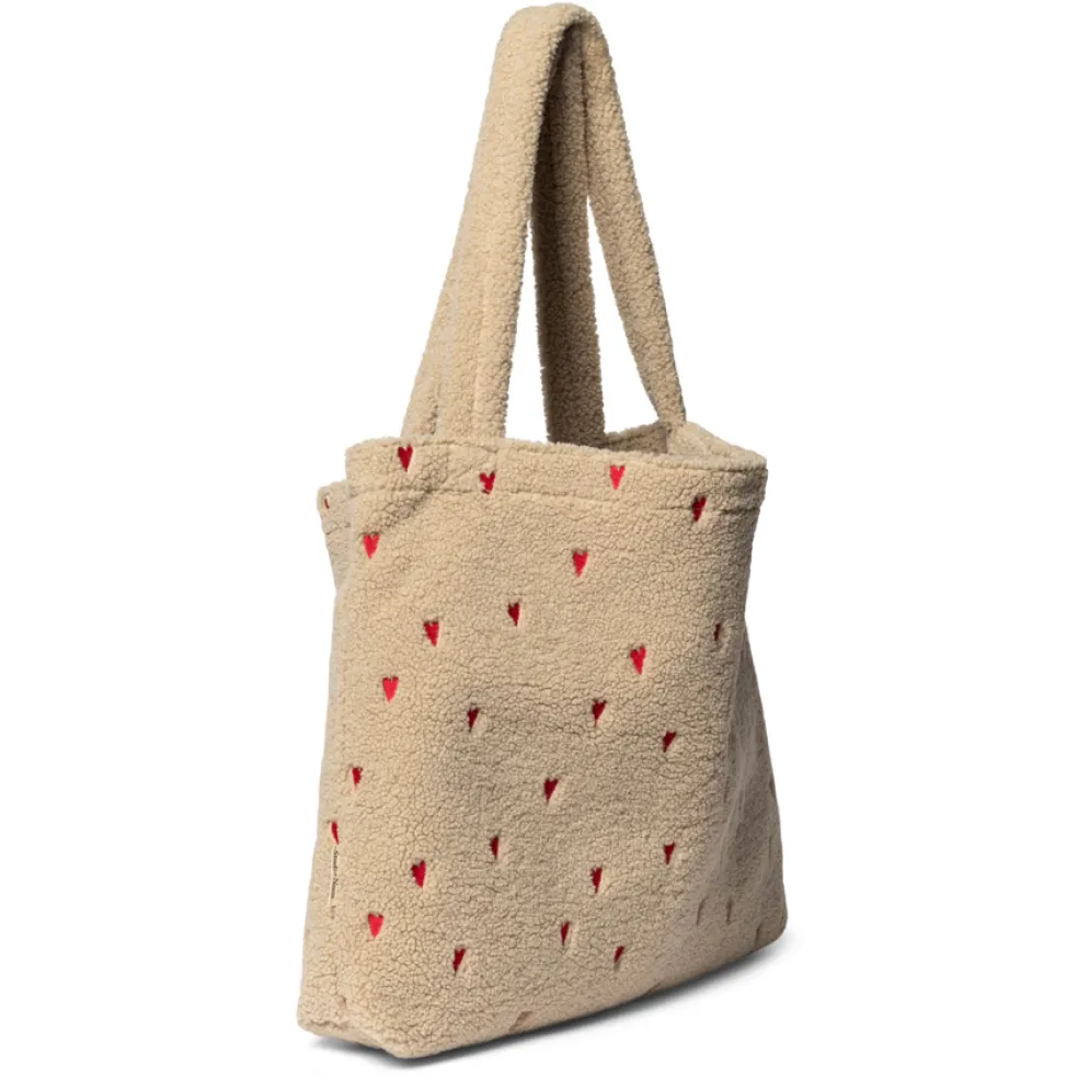 Studio Noos Tasche Ecru Teddy Hearts mom-bag