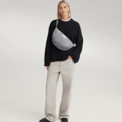 Studio Noos Tasche Fanny Pack Flannel Chalkstripe Light Grey