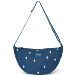 Studio Noos Tasche Fanny Pack Denim Dark Blue White Hearts