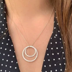 Susi Cala Kette mit Anhänger Double Hoop 'L/M' Sterlingsilber